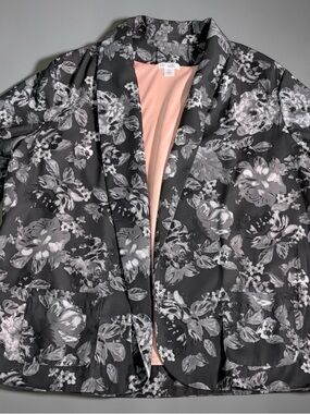Black/Grey  Floral Print Blazer Size XL